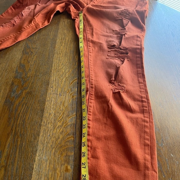 Ashley Stewart Orange Straight Leg Jeans Distressed Size 18 - Picture 9 of 10